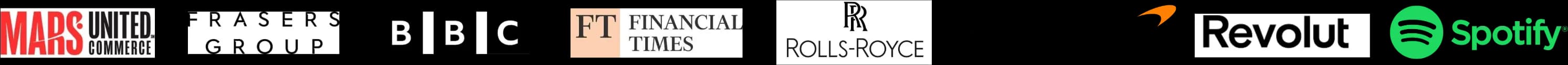 Employer partners including Mars, Frasers Group, BBC, FT, Rolls-Royce, McLaren, Revolut, Spotify